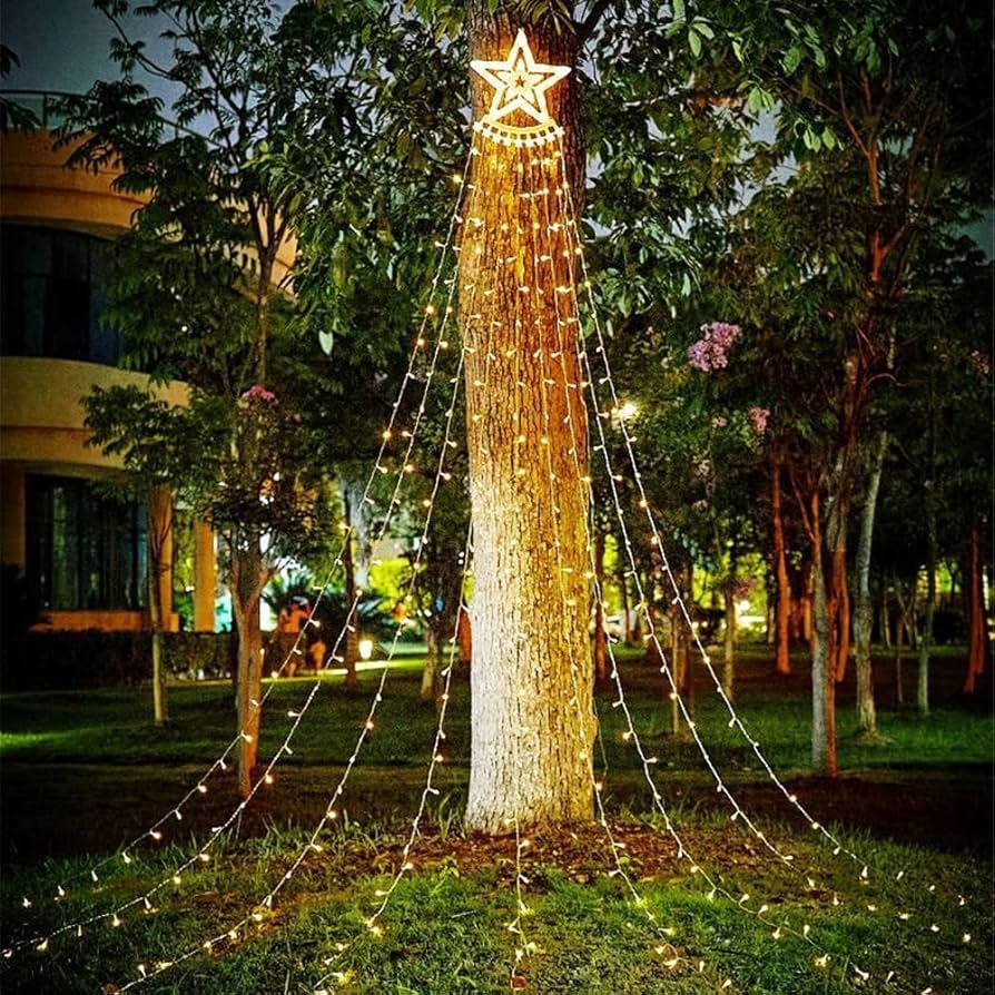 Luz solar efecto árbol Navidad