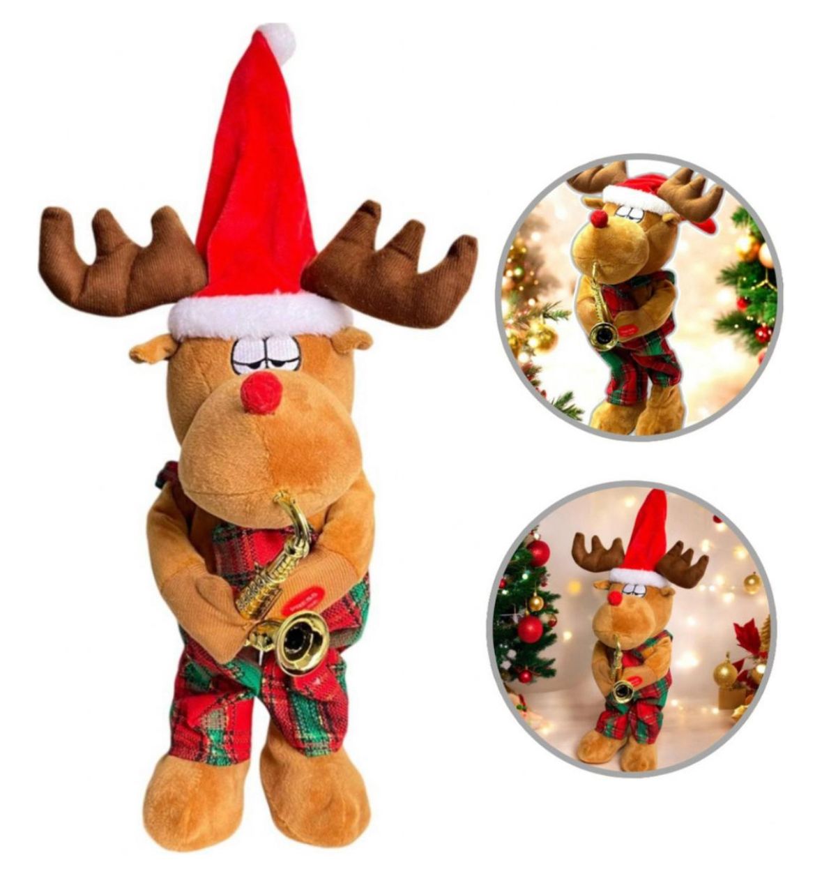 Muñeco De Navidad Reno Musical Bailarin