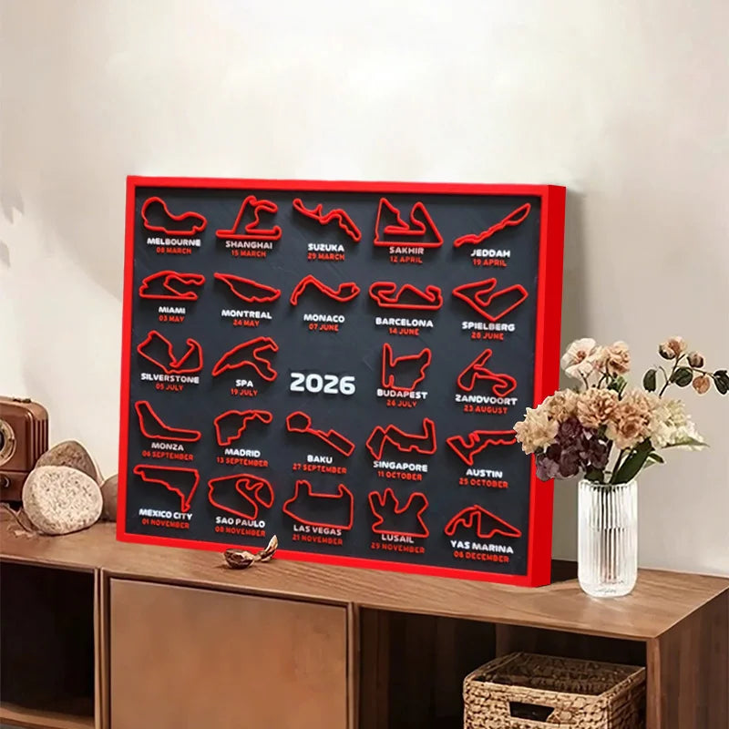 Calendario F1 2026 Cuadro 3D