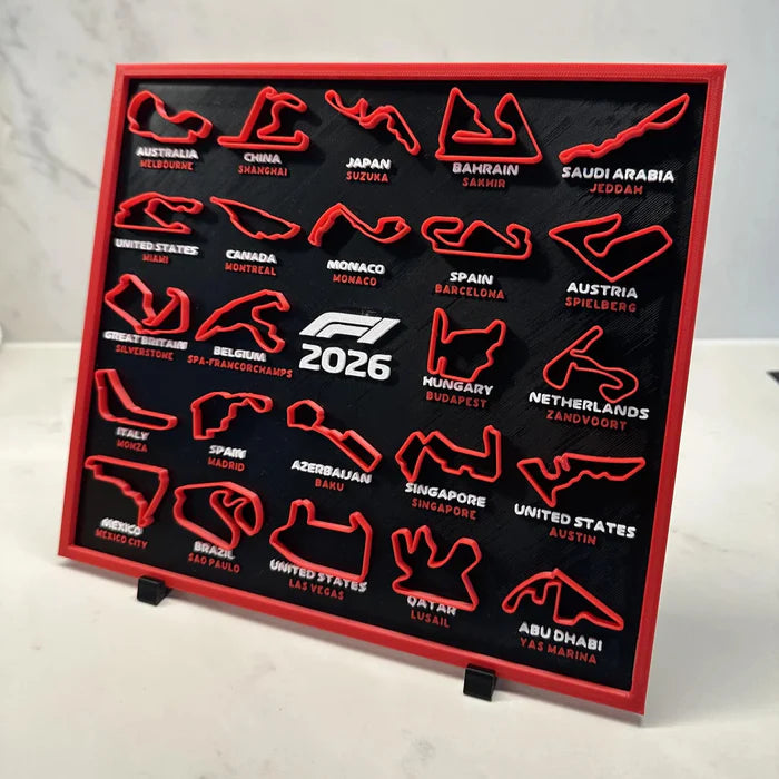 Calendario F1 2026 Cuadro 3D